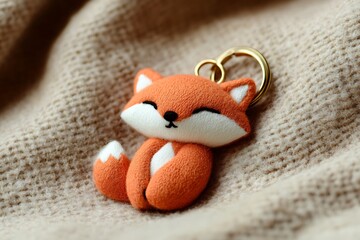 fox cub shaped keychain
