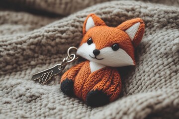 fox cub shaped keychain
