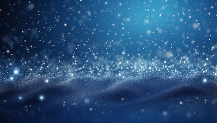 Festive Blue Snow Sparkling Background for Holiday Celebrations