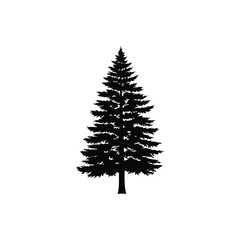 Pine tree forest silhouette isolated icon design