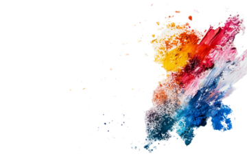 Bright pigments shattered in artistic burst