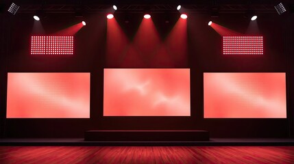 "Scarlet Spotlight Stage" - Perfect for virtual events, product launches, presentations, or performances that demand a bold and impactful visual presence
