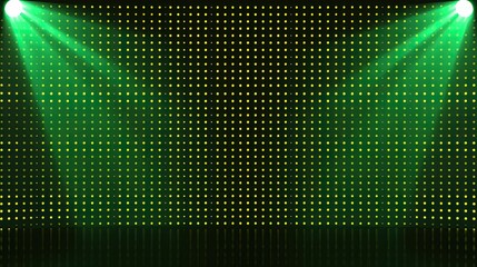 "Emerald Stage" - Ideal for music event promotions, virtual backgrounds for streaming, theatrical backdrops, or presentations requiring a dynamic, energetic atmosphere