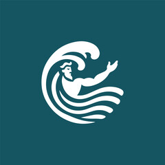 Poseidon god logo