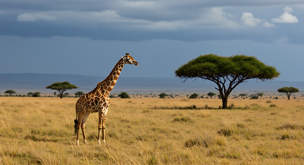 Fototapeta premium giraffe in the savannah