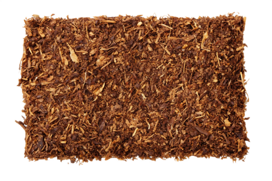 Brown shredded material isolated on a white background png ai generated