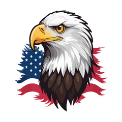 Eagle head America flag vector