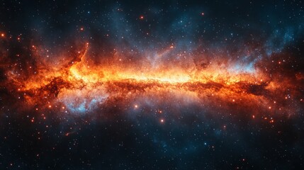 Fototapeta premium Cosmic expanse of fiery nebulae