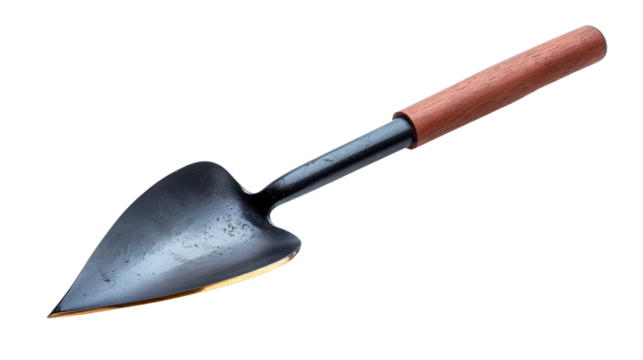 Garden spade with pointed blade Transparent background, PNG file