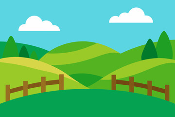 Obraz premium Serene Rolling Hills Landscape A Picturesque Green Valley Scene