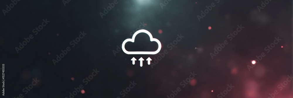 Aufkleber Cloud Data Theft Illustrated With Animated Arrows in a Minimal Layout Design