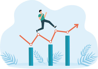 Work improvement and career growth or performance to achieve success, progress or career advancement concept
