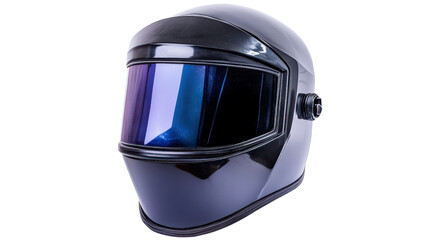 Full-face welding helmet with auto-darkening lens, protective headgear, Transparent background, PNG file