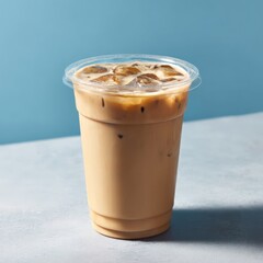 Iced lychee milk tea served in a clear plastic cup, with a refreshing and subtle flavor.