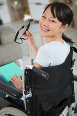 young disabled woman smiling at the camera