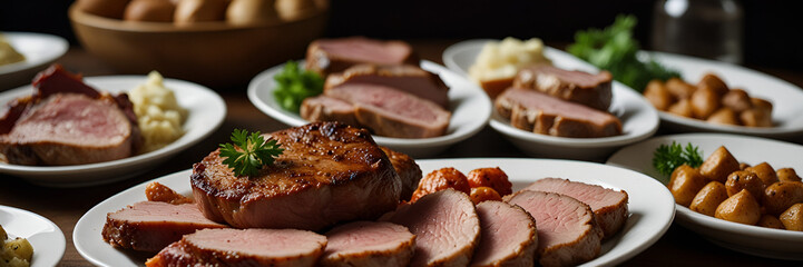 piece of meats in a plate,generative.ai