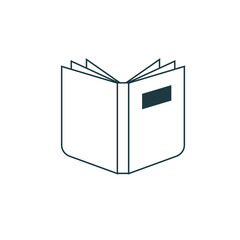 Cover view of open book