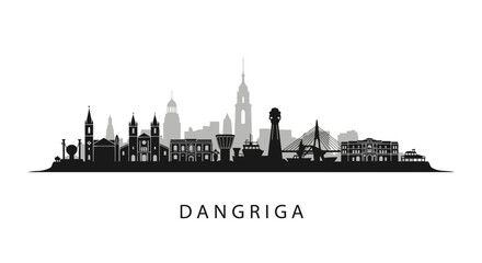 Fototapeta premium Dangriga Belize Skyline Silhouette Vector.