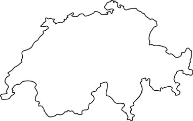 Outer map border of Switzerland blank outline swiis
