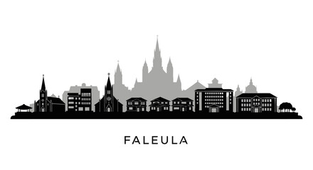Obraz premium Faleula Samoa Skyline Silhouette.