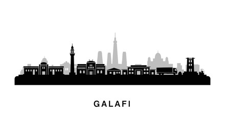 Obraz premium Galafi skyline silhouette Cityscape Vector.