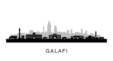 Naklejka premium Galafi skyline silhouette Cityscape Vector. (1)