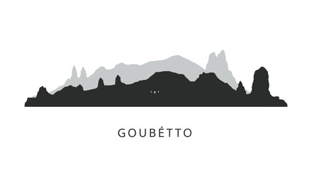 GOUBTTO Black Silhouette Mountain Landscape.