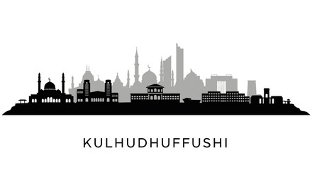 Obraz premium Kulhudhuffushi Skyline Maldives Cityscape Silhouette.