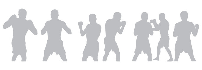 Silhouette of boxing fighter