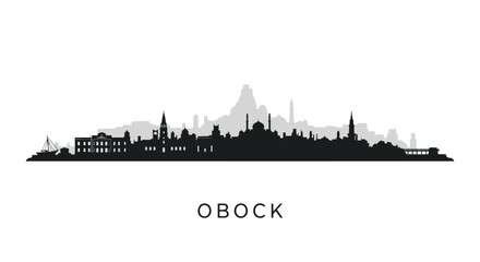 Fototapeta premium Obock Djibouti Skyline Silhouette with Cityscape.