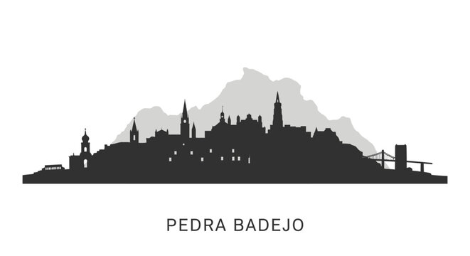Pedra Badejo with Cape Verde Silhouette Skyline.