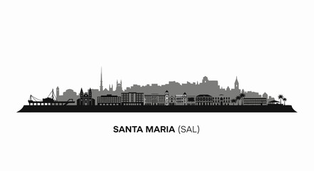Fototapeta premium Santa Maria Sal Cape Verde Skyline Silhouette.