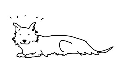 シンプルな犬の全身イラスト