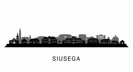 Fototapeta premium Siusega Samoa Skyline Silhouette Vector.