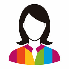 vector illustration of a woman with a set of icons