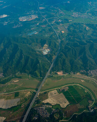 aerial view of the road