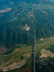 aerial view of the road