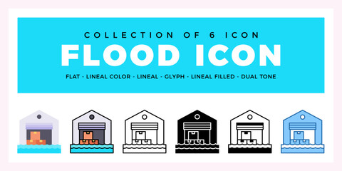 Pack of 6 Vector Flood icon