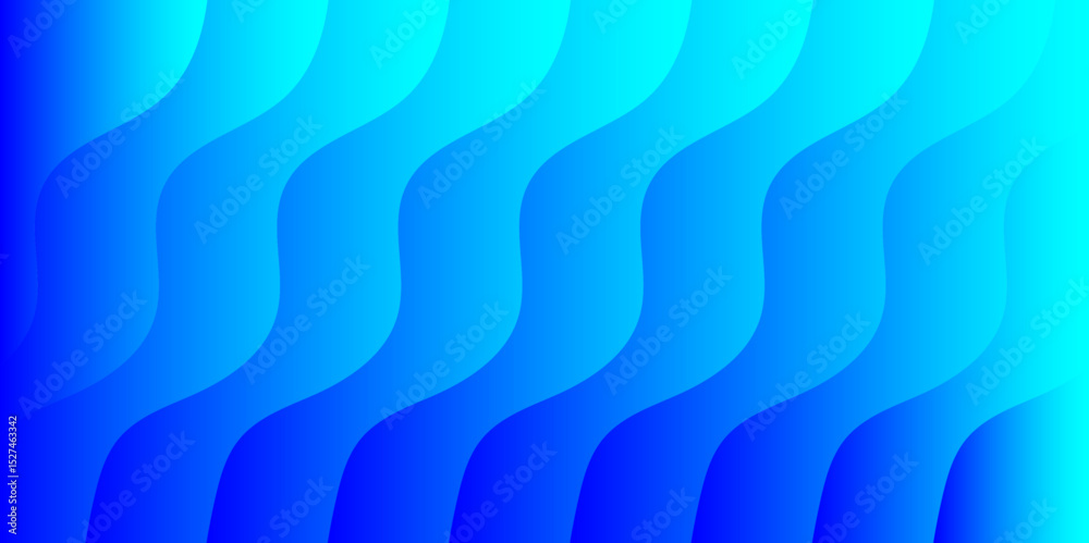 Poster Abstract gradient background with undulating wave-like patterns in shades of blue. Smooth, flowing, vertical wavy lines. Calm, modern, and visually pleasing, with a strong aquatic and futuristic feel.