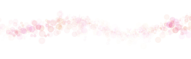 Light pink and peach bokeh bubbles on a subtle white background,