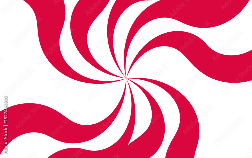 Aufkleber abstract background with hypnotic swirl pattern and bright red and white wavy radial lines. central 