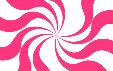 Abstract background with hypnotic swirl pattern and bright pink and white wavy radial lines. Central focal point and spirals outward with fluid, dynamic motion. Flat, vibrant, and suitable for pop-art