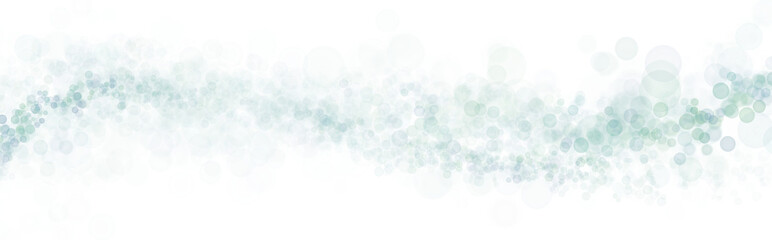 Soft blue and green bokeh bubbles on a subtle white background