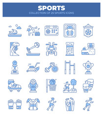 Collection of 25 Sports Icons.  A Visual Guide to Various Sports and Activities