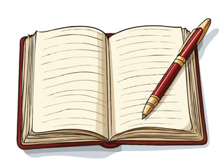 Notebook and pen vector art