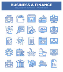 Naklejka premium Collection of 25 Business & Finance Icons. Perfect for websites and applications