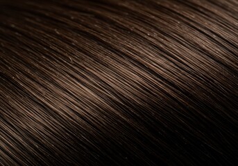 Obraz premium Brown hair close up. Concept of hair care, smooth textured hair, healthy and clean hair, hair extension.