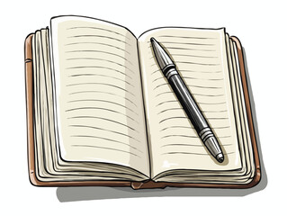 Notebook and pen vector art