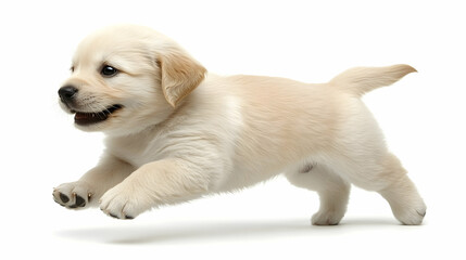 Retriever puppy 2 months isolated on transparent background