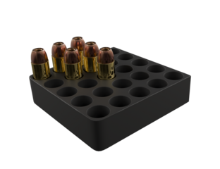 bullets in container isolated on white